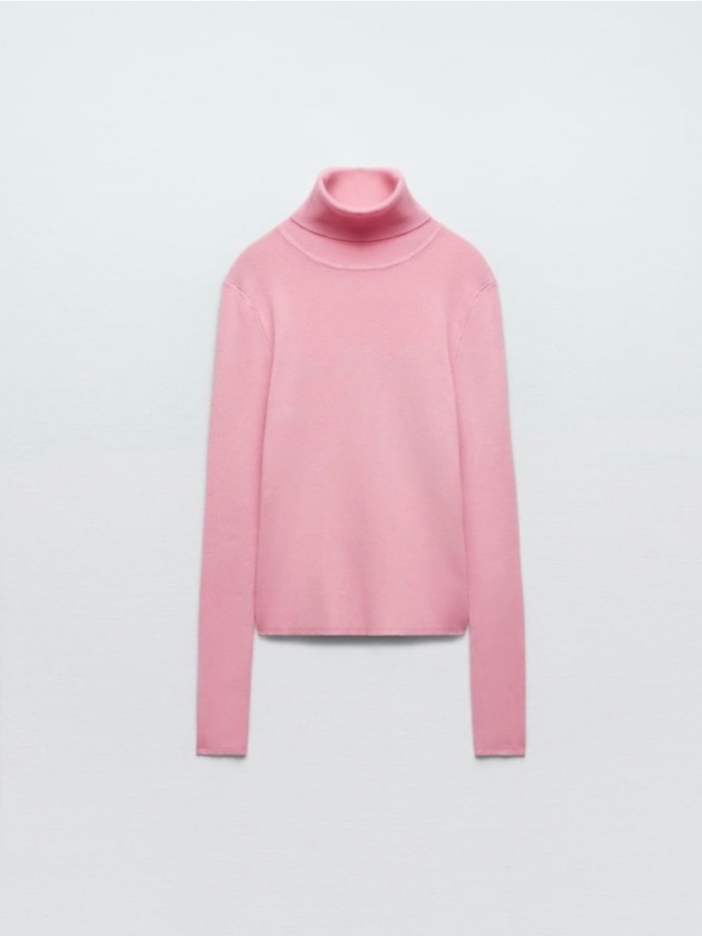 Zara Pink Basic Rib Knit Sweater - Size Large
